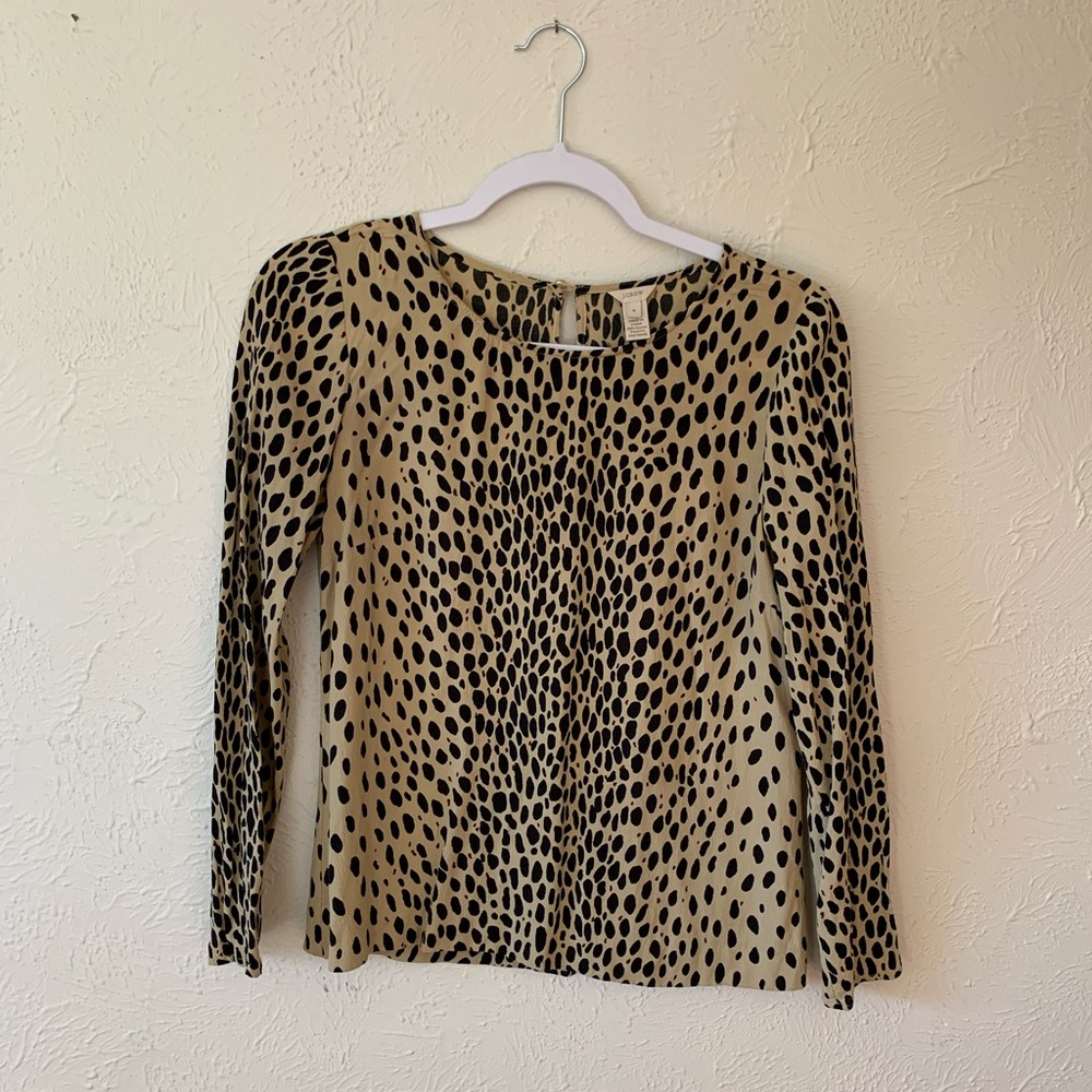 J Crew leopard 🐆 print rayon blouse size 4